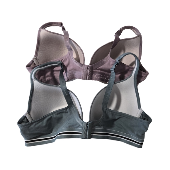 Cacique - 42C Women's Elegant Boost Plunge Bra Set - Lilac & Turquoise - Picture 2 of 4